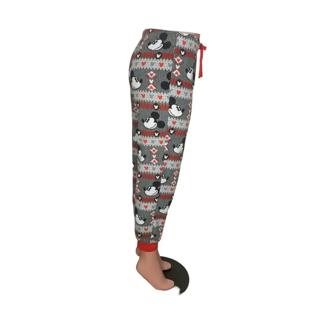 Disney Cuffed Joggers Pajama Pants Gray Black And Red Size S Drawstring - Picture 6 of 10